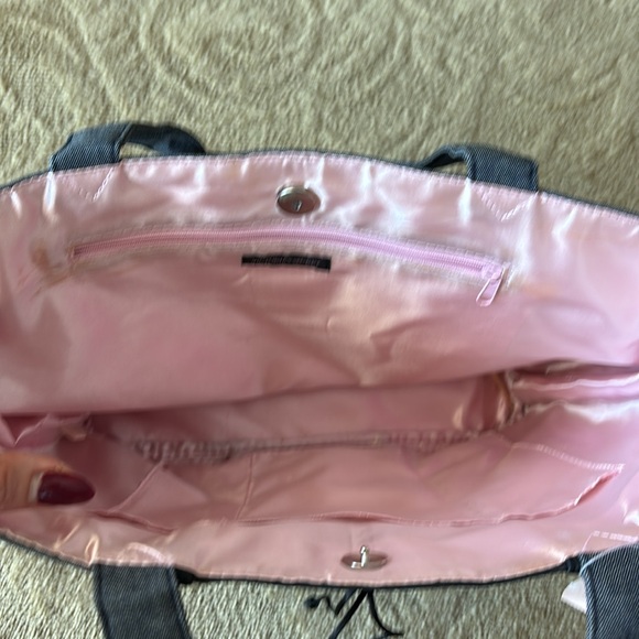 Victoria’s Secret Gray and Black Tote with Corset Lacing - Picture 10 of 12